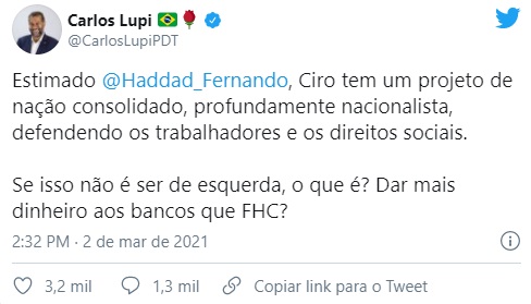 Haddad empurra Ciro para 'direita' e é amplamente criticado