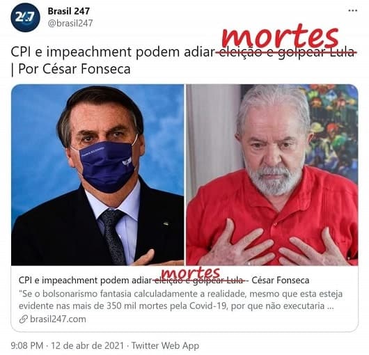 Lula CPI Covid Bolsonaro