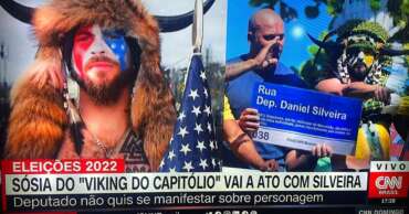 "Esse é branco mesmo": ato pró-Silveira no RJ tem 'viking do Capitólio'