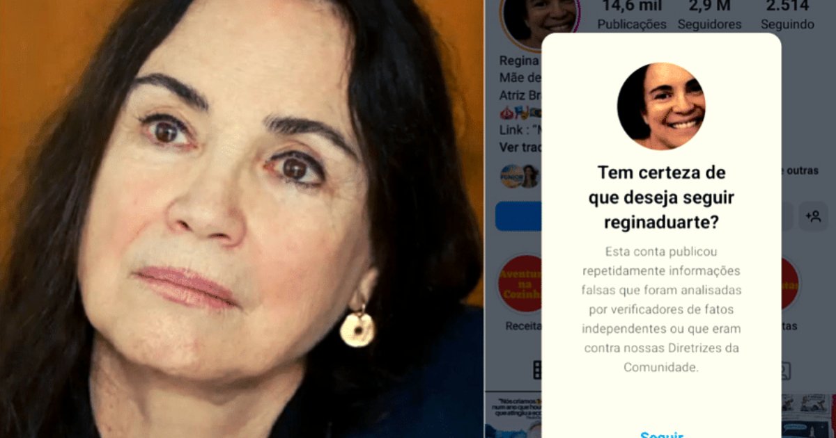 Seguir Regina Duarte no Instagram gera alerta: "Tem certeza?"