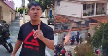 Vídeo: Homem agride entregador e motoboys se 'vingam' com bombas